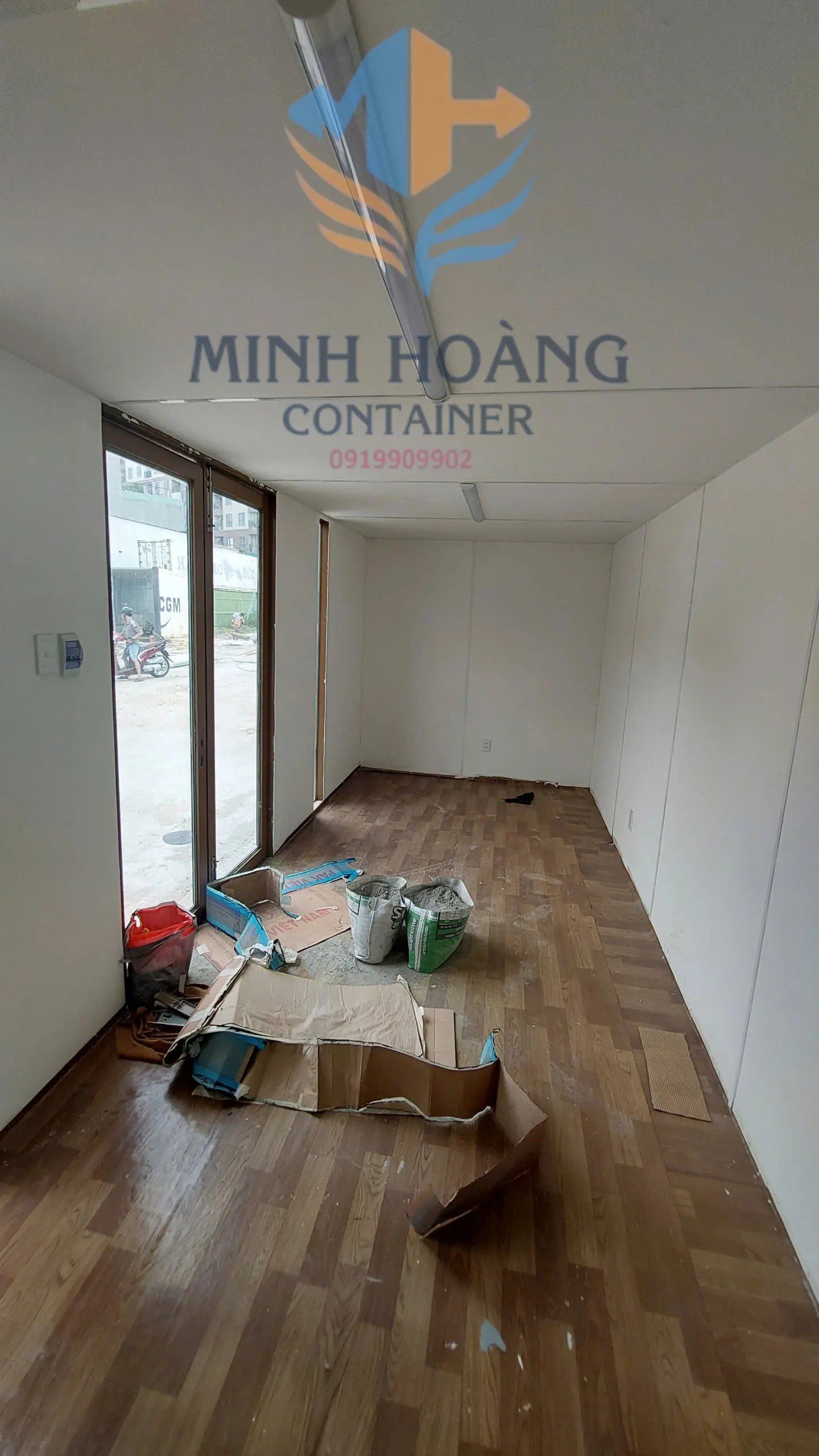 Container Văn Phòng 20 Feet Xanh Dương Viền Đen